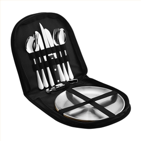 不銹鋼便攜式餐具套裝 戶外野餐包餐具套裝 企業(yè)定制