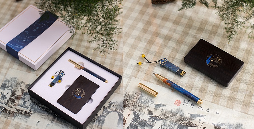 員工福利禮品復(fù)古U盤套裝