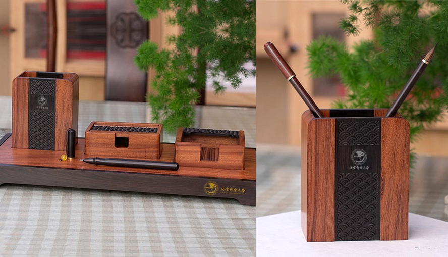 大學校慶禮品木質筆筒