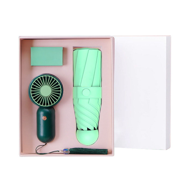 中國(guó)風(fēng)夏日清涼禮盒套裝 迷你小風(fēng)扇+五折傘 員工活動(dòng)獎(jiǎng)品