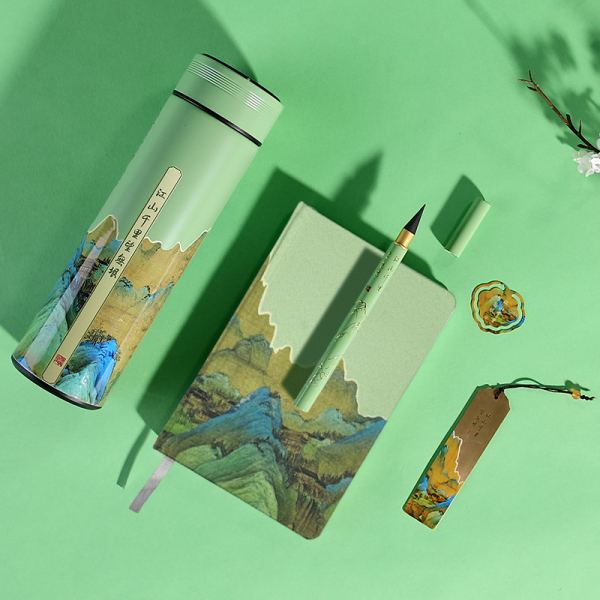 女神節(jié)日商務(wù)套裝 智能保溫杯+絲綢筆記本+永恒筆+書(shū)簽 +書(shū)扣 三八節(jié)日禮品