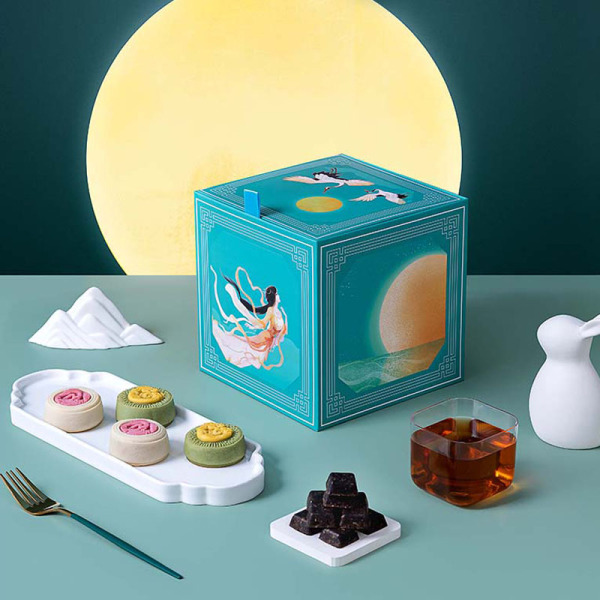 2022創(chuàng)意國(guó)潮中秋禮盒 桃山皮正山小種麻薯奶黃流心2+桃山皮龍井麻薯抹茶流心2+赤壁磚茶10泡+花燈材料包1 中秋員工禮品