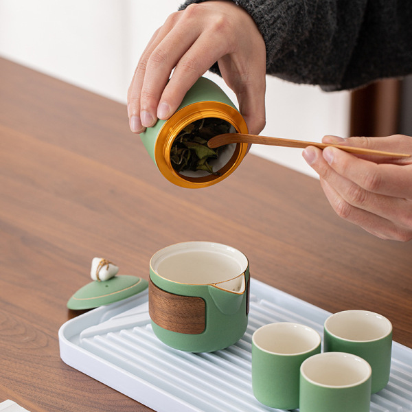 【粽情套裝】端午行李箱茶禮套裝 一壺三杯+茶葉罐+茶盤+白茶 商務(wù)定制禮品2