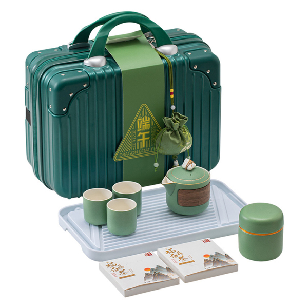 【粽情套裝】端午行李箱茶禮套裝 一壺三杯+茶葉罐+茶盤+白茶 商務(wù)定制禮品4