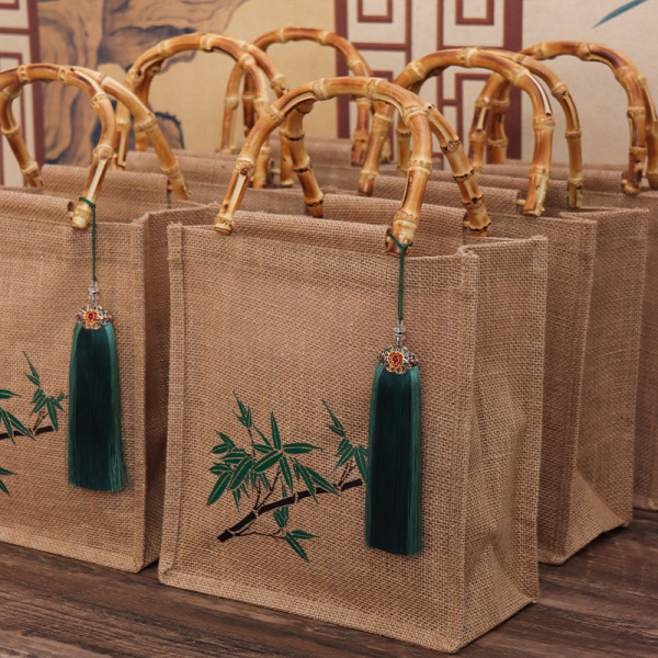 【節(jié)節(jié)高升】2023端午竹節(jié)棉麻手提禮盒 實用特色端午組合 端陽節(jié)復古伴手禮1