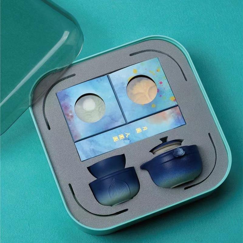 荷塘月色|陶瓷茶具高檔禮盒